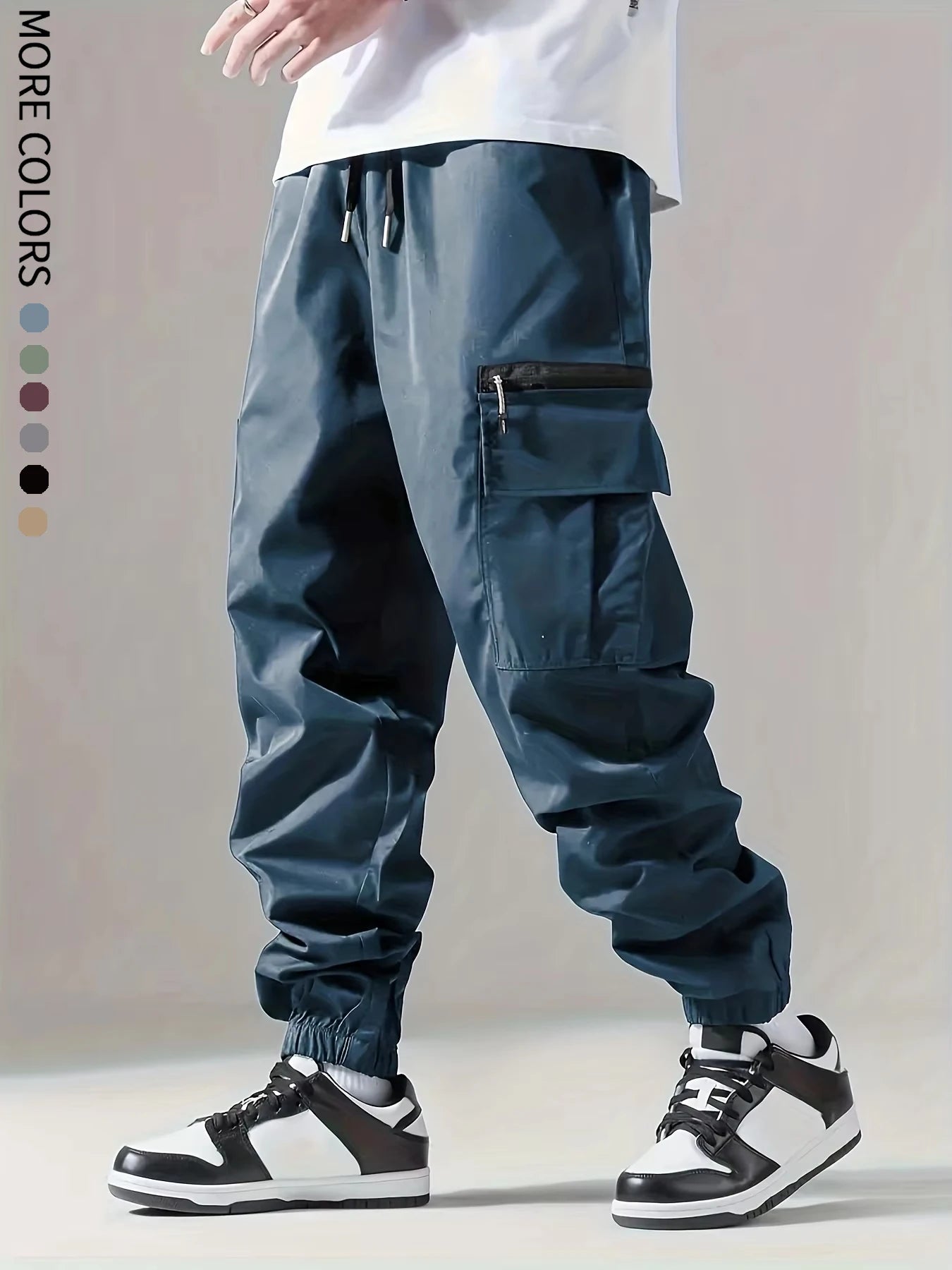Calça cargo multibolso masculina, calça fina, confortável e respirável, casual ao ar livre, veste, ciclismo, 004