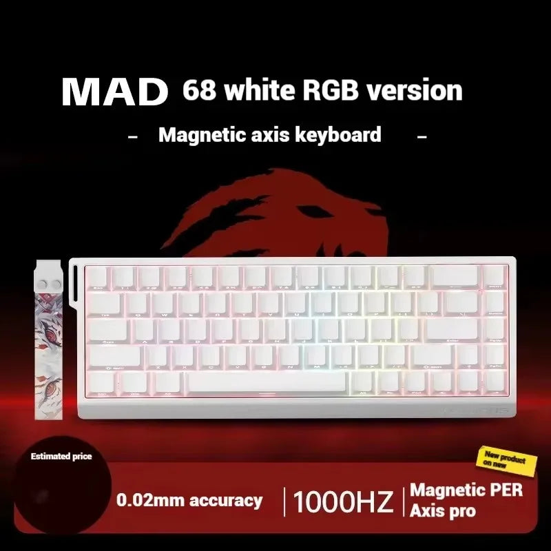 Teclado Mecânico Madcatz Mad60 Mad68 HE 8k com Switches Magnéticos, Teclados Gamer com Fio 60% 68%, Teclados Personalizados com Rapid Trigger