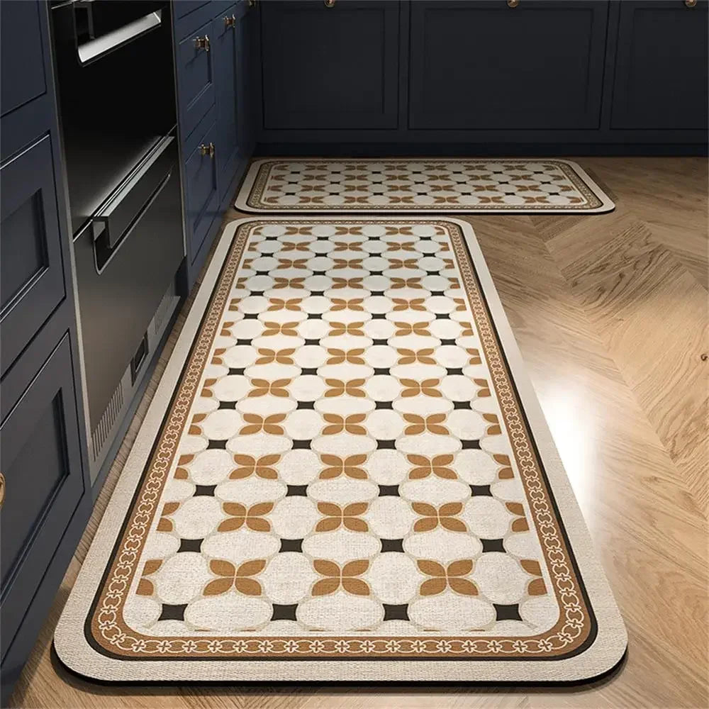 VIKAMA 1/2 peças Tapete Vintage para Cozinha, Sala de Estar, Quarto, Tapete de Corredor Antiderrapante, Capacho de Entrada, Decoração para Casa
