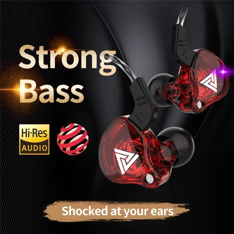 Fone de Ouvido Intra-auricular VIKEFON QKZ AK6 com 6 Drivers Dinâmicos, Microfone, Estéreo, Esportivo, HIFI, Subwoofer, Headset Monitor, Fones de Ouvido