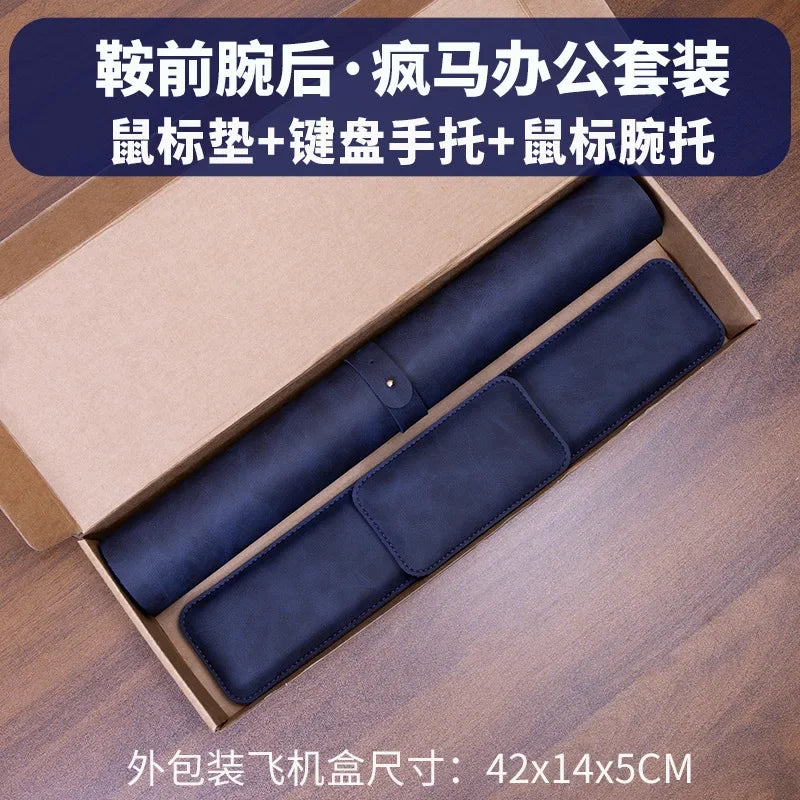 Tapete de Mesa Impermeável em PU, Mouse Pad Grande, Tapete Antiderrapante para Laptop, Tapete para Teclado, Protetor de Pulso para Mouse, Conjunto de Três Peças