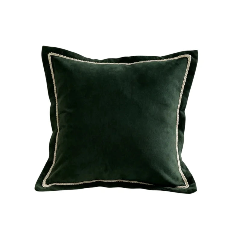 Almofada Decorativa de Veludo Micro Ondulado com Borda Dupla Franzida e Acabamento Trançado, Macia e Resistente à Sujeira para Sofá e Cama
