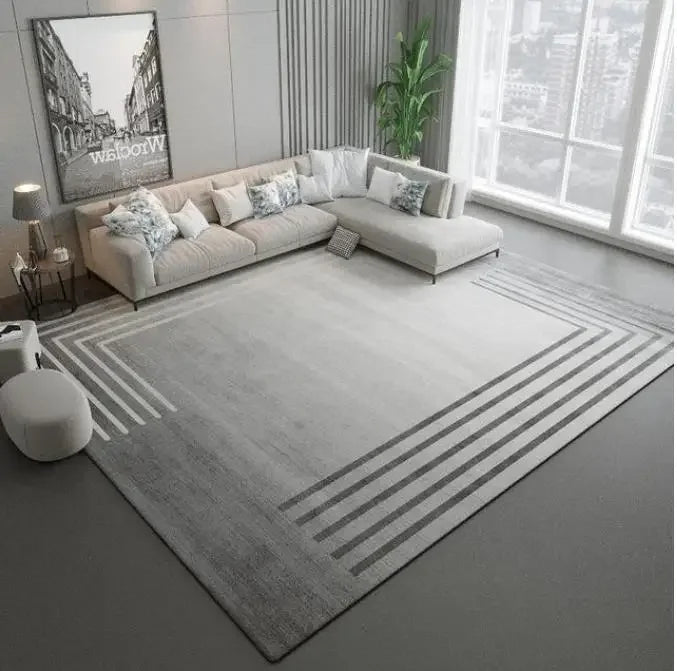 Moderno simples sala de estar decoração tapete grande área macia lounge tapete cinza nórdico para o quarto lavável anti-deslizamento tapete