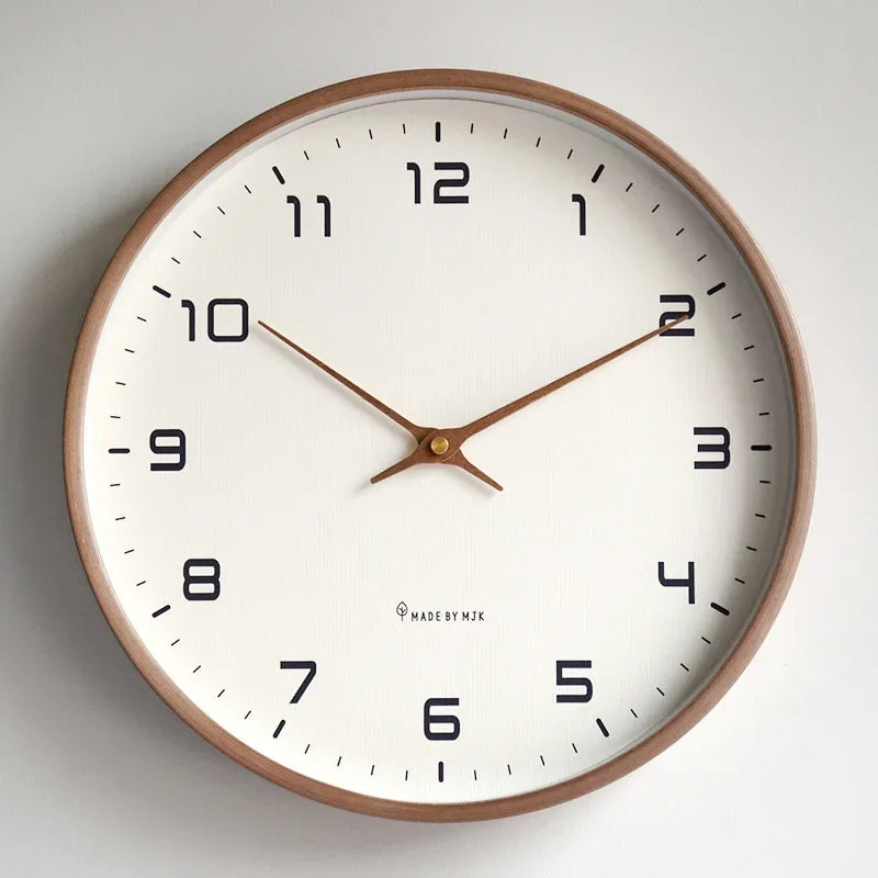 Relógio de parede de madeira estilo europeu nórdico design moderno nordic minimalista madeira mudo relógio de parede sala estar cozinha decoração casa