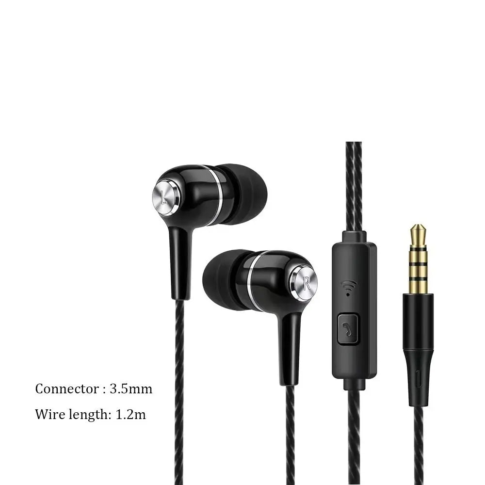 Fone de ouvido intra-auricular estéreo com microfone, fone de ouvido hifi portátil com fio para apple/android/huawei