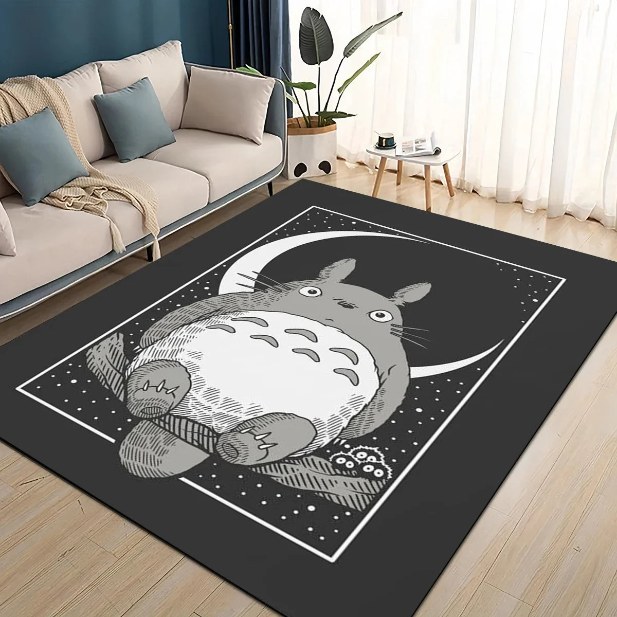 Tapete 3D T-Totoros para Sala de Estar, Quarto Infantil, Sofá, Decoração, Tapete Antiderrapante para Brincadeiras das Crianças