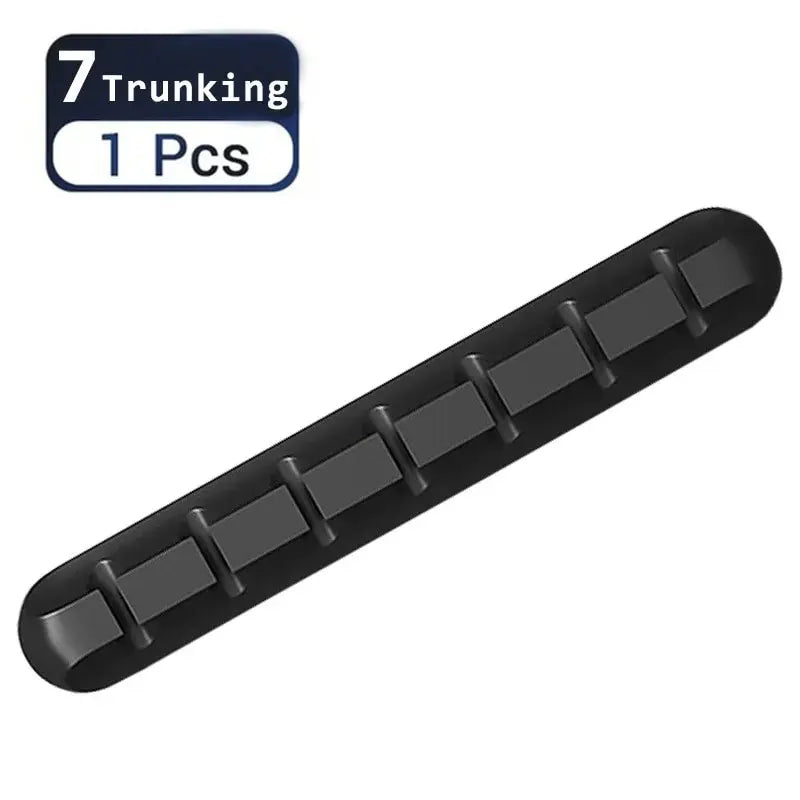 Organizador de Cabos Autoadesivo de Silicone para Mesa: Fixador de Plugues, Cabos de Mouse, Fones de Ouvido e Cabos de Dados de Celular