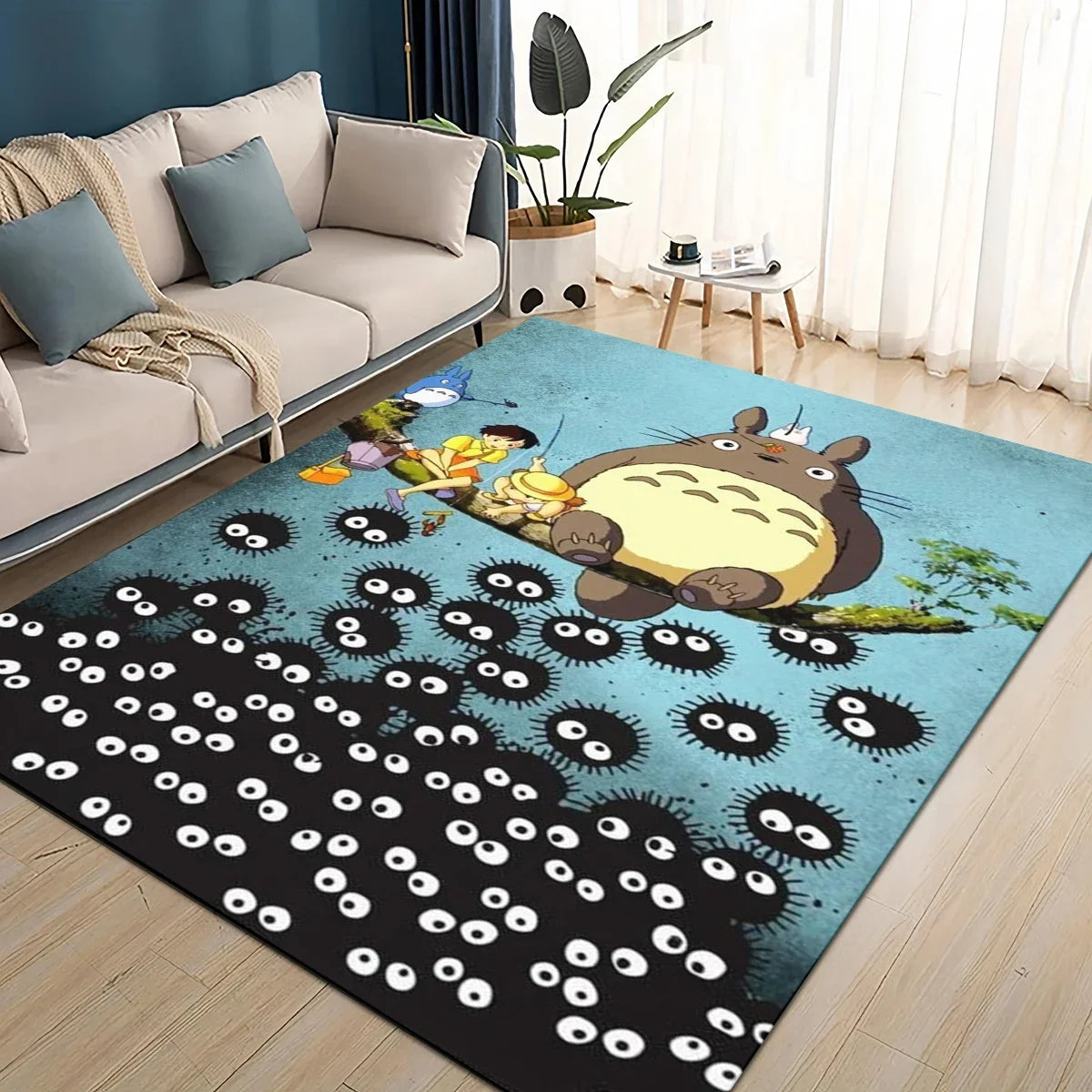 Tapete 3D T-Totoros para Sala de Estar, Quarto Infantil, Sofá, Decoração, Tapete Antiderrapante para Brincadeiras das Crianças