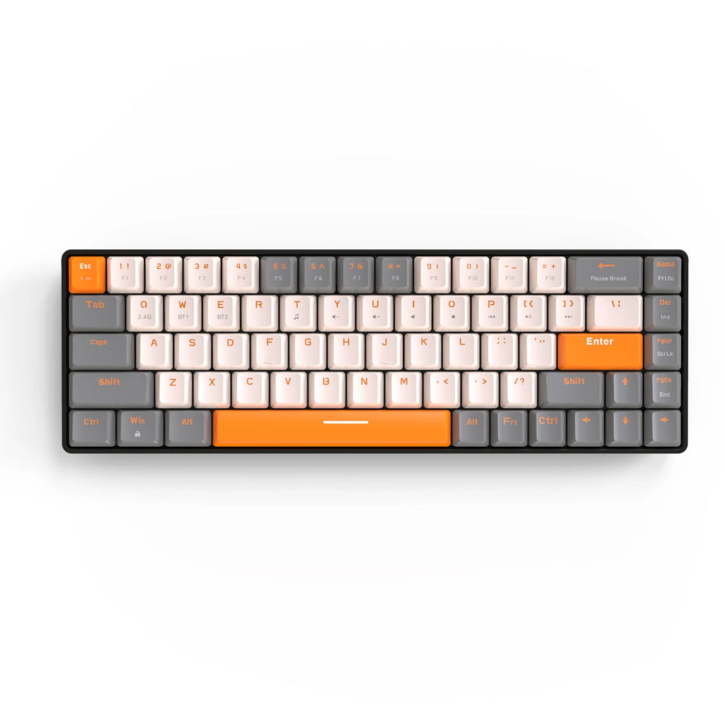 60% teclado mecânico sem fio bluetooth modo duplo hot-swap ziyoulang k68 mini teclado 68 teclas interruptor vermelho para pc/iphone ipad