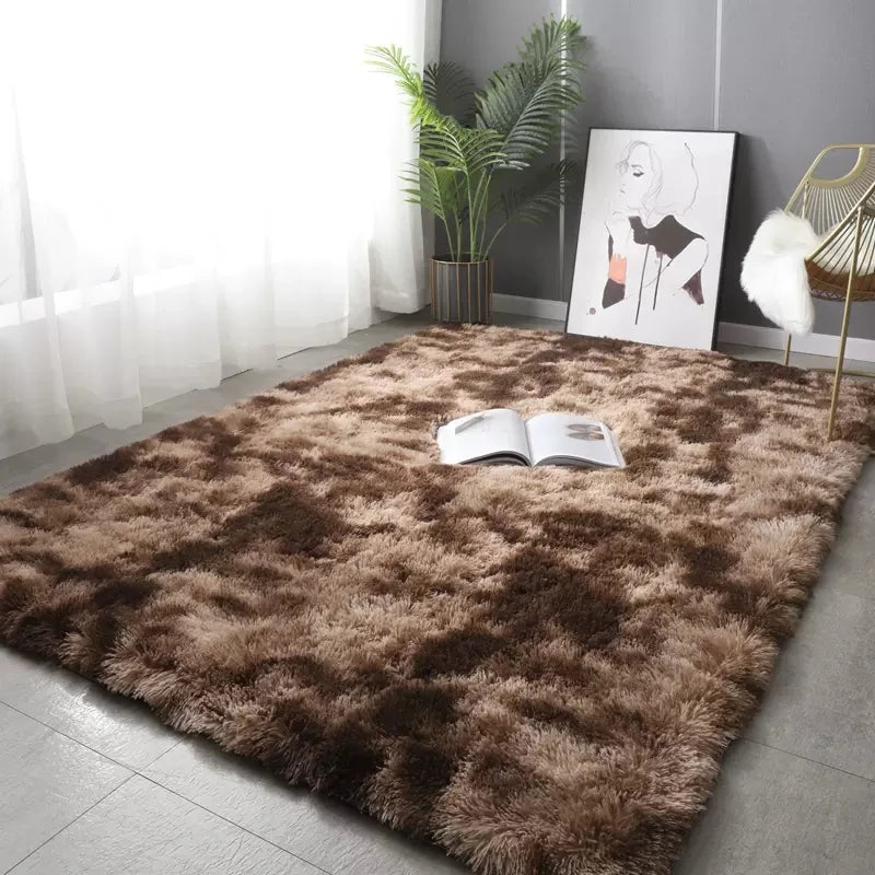 Tapete de pelúcia sala de estar sofá mesa de café verde rosa fofo cobertores macios área tapetes quarto das crianças antiderrapante decoração de casa