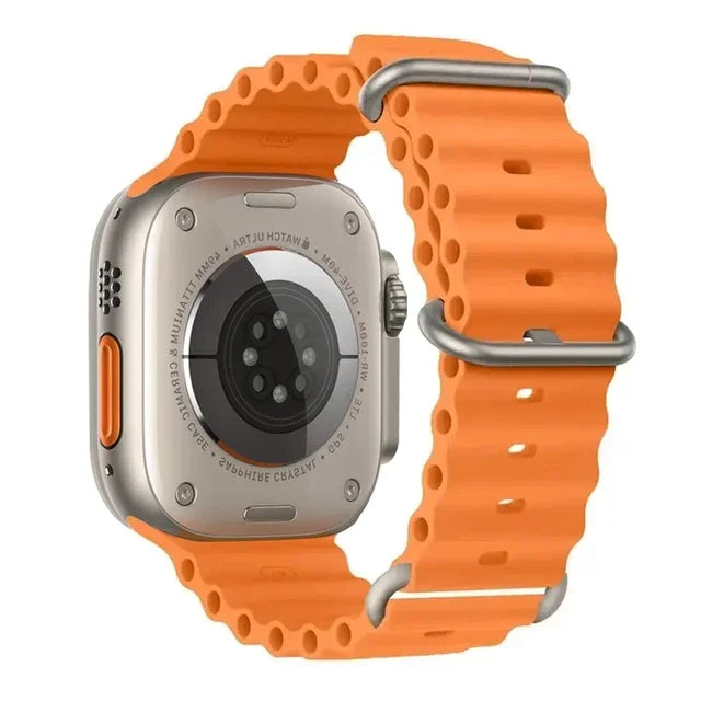 Pulseira oceano para apple watch ultra 2 band 49mm 10 9 8 7 45mm 41mm pulseira de silicone iwatch 6 5 4 3 se 44mm 40 42mm banda