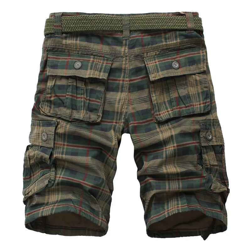 Bermudas Masculinas de Verão 2026: Shorts Xadrez da Moda, Casuais, Militares e Cargo Sem Cinto
