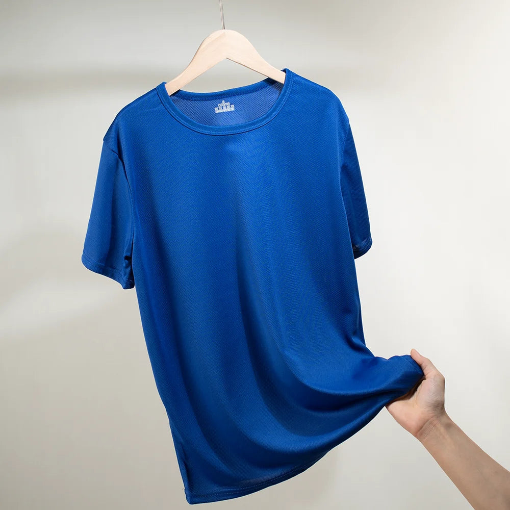 Multicolorido secagem rápida manga curta esporte t camisa ginásio camisas de fitness treinador correndo camiseta masculina respirável roupas esportivas