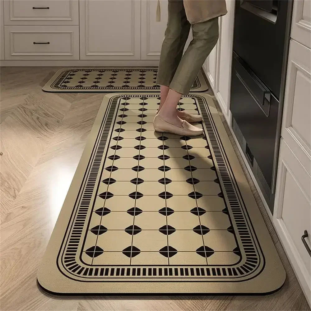 VIKAMA 1/2 peças Tapete Vintage para Cozinha, Sala de Estar, Quarto, Tapete de Corredor Antiderrapante, Capacho de Entrada, Decoração para Casa