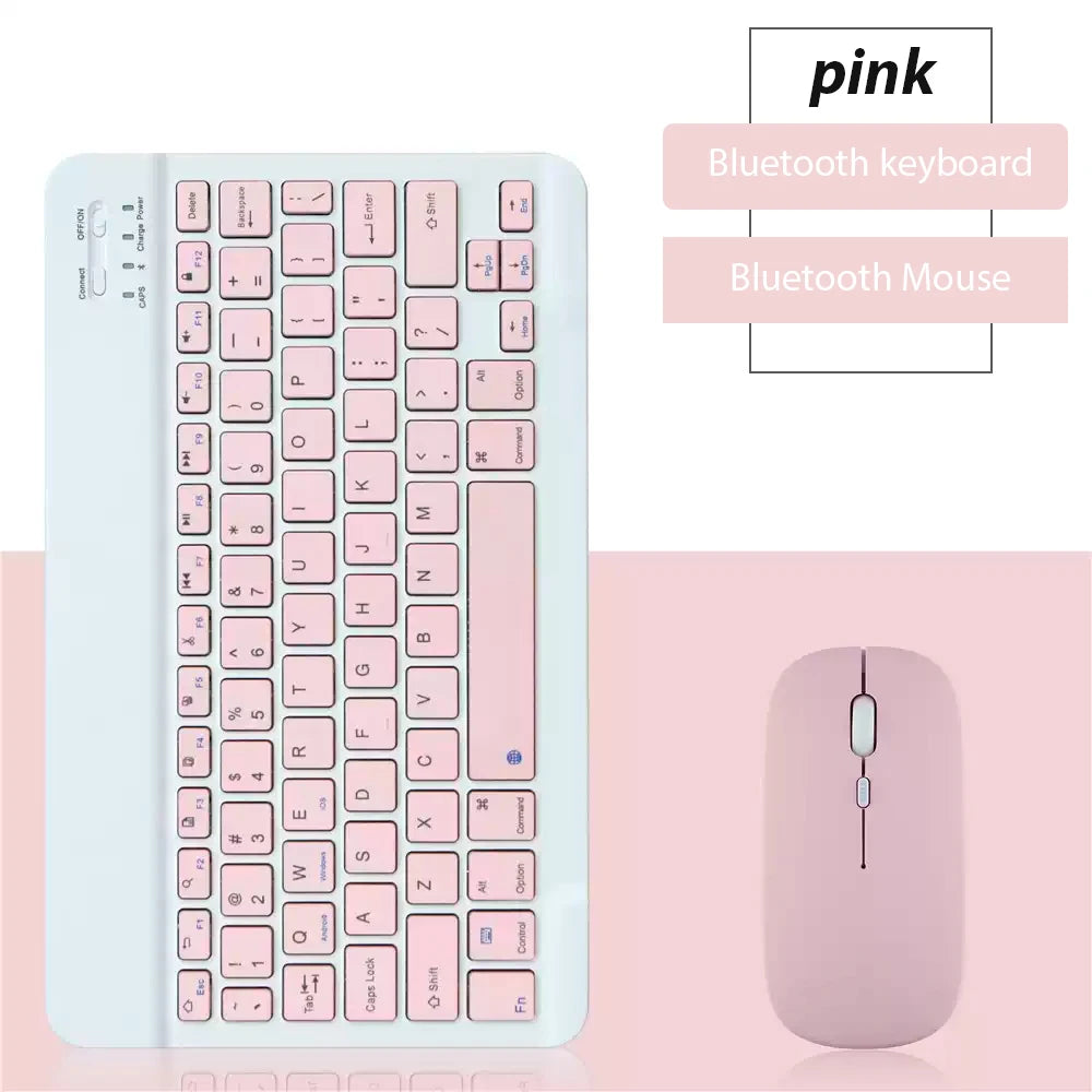 Teclado sem fio bluetooth universal, teclado e mouse para celular, mini teclado bluetooth, acessórios para teclado ipad