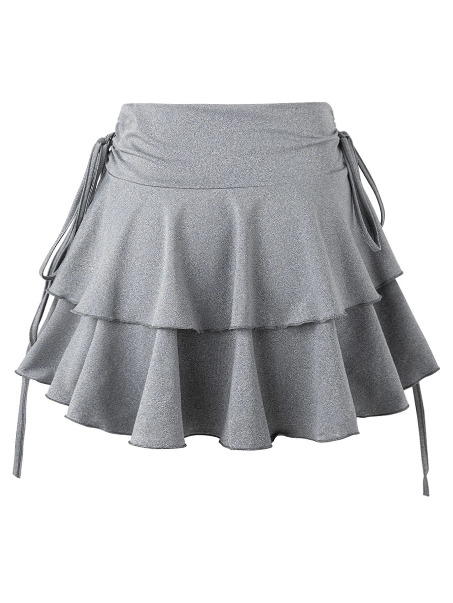 Nova Saia de Cor Sólida para Mulheres, Moda de Verão, Versátil, Cintura Alta, Ajuste Slim, Saia Curta com Cintura Elástica, Produtos em Estoque