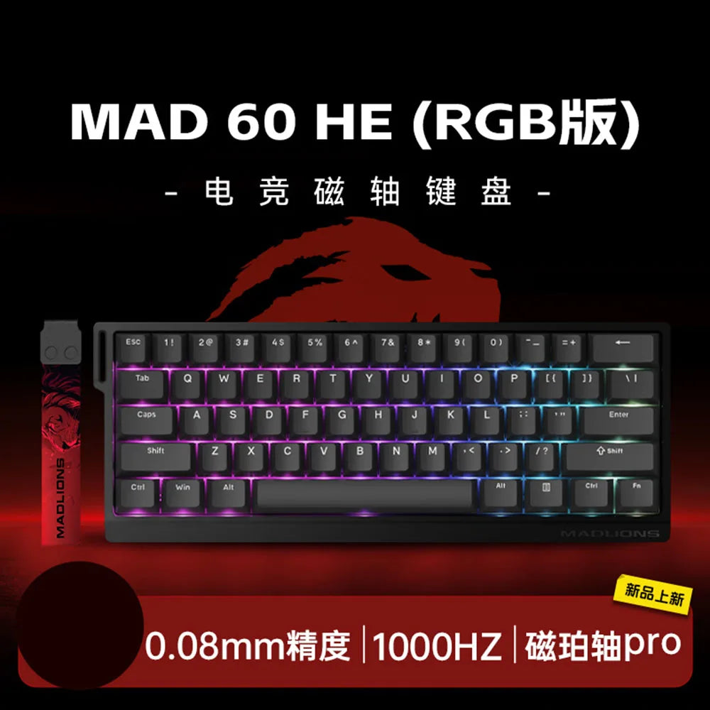 Teclado Mecânico Madcatz Mad60 Mad68 HE 8k com Switches Magnéticos, Teclados Gamer com Fio 60% 68%, Teclados Personalizados com Rapid Trigger