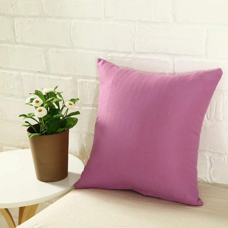 Doce cor capa de almofada simples cor sólida lance fronha para sofá casa decorativa fronha doce colorido capa de almofada