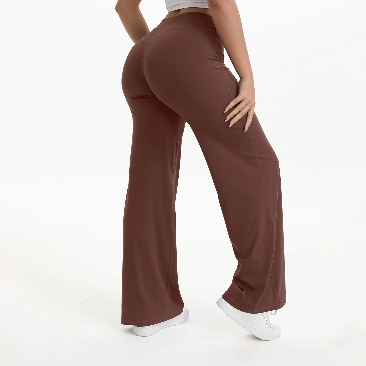Calças de Yoga Femininas NCLAGEN SoftMotion com Cintura Média, Leggings para Academia, Sensação de Pele Nua, Calças para Pilates e Corrida