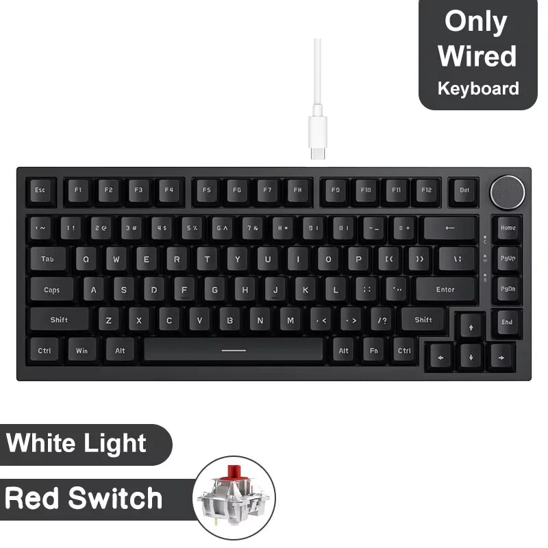 Teclado Mecânico Sem Fio AJAZZ AK820/Pro Bluetooth 5.1 2.4G USB-C Com Fio Hot Swappable RGB para Jogos com Montagem Gasket