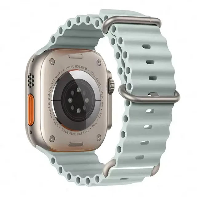 Pulseira oceano para apple watch ultra 2 band 49mm 10 9 8 7 45mm 41mm pulseira de silicone iwatch 6 5 4 3 se 44mm 40 42mm banda