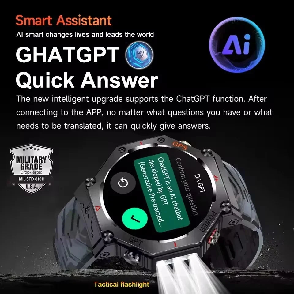 T-rex 3 ultra militar grau gps relógio inteligente 10atm à prova dwaterproof água bússola altímetro barométrico amoled masculino hd chamada esportes smartwatch