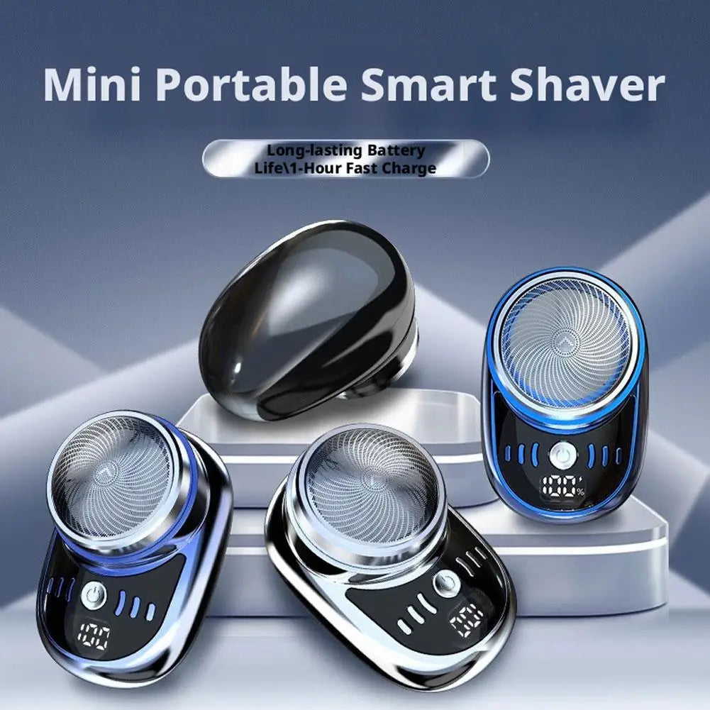 Barbeador Elétrico Masculino Lavável, Mini Aparador de Barba Compacto e Portátil, Ferramenta Recarregável para Aparar Barba