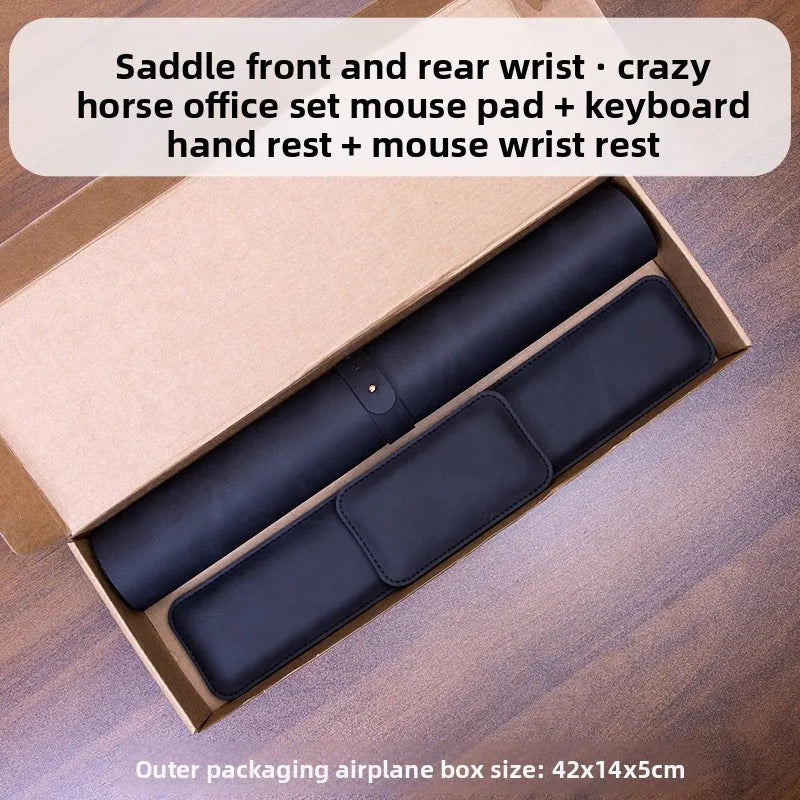 Tapete de Mesa Impermeável em PU, Mouse Pad Grande, Tapete Antiderrapante para Laptop, Tapete para Teclado, Protetor de Pulso para Mouse, Conjunto de Três Peças