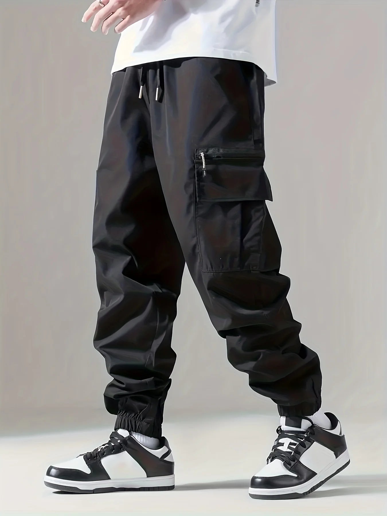 Calça cargo multibolso masculina, calça fina, confortável e respirável, casual ao ar livre, veste, ciclismo, 004