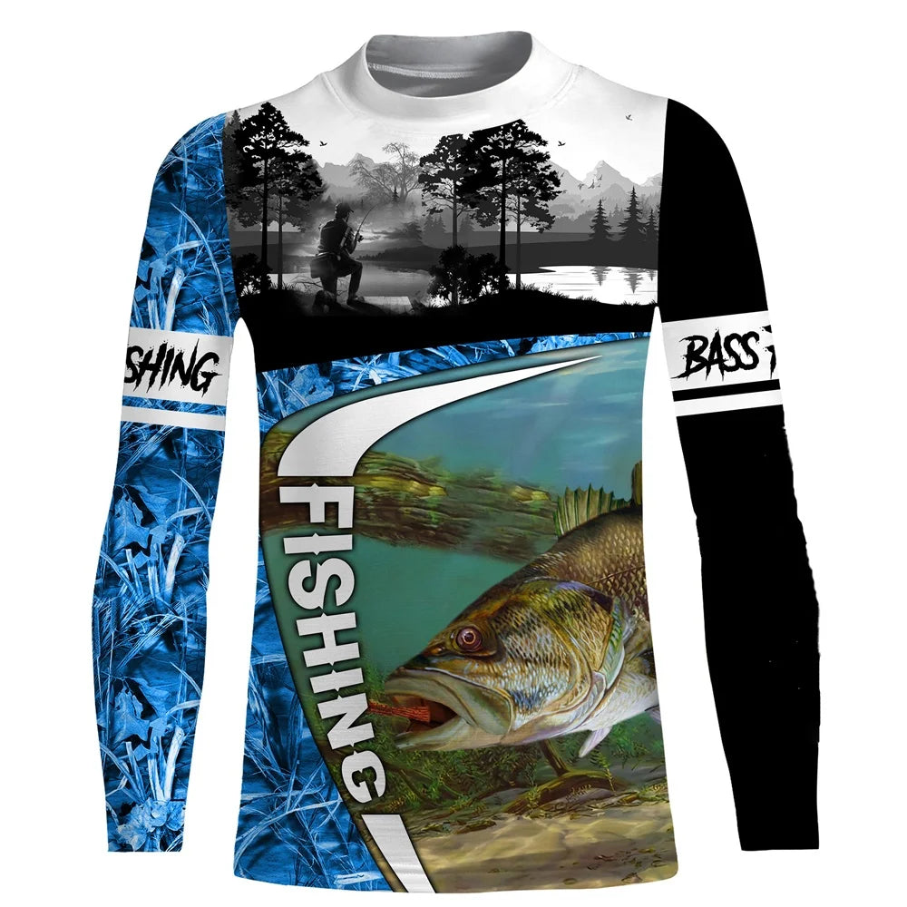 Camisas de pesca camisetas masculinas de manga longa roupas masculinas outono streetwear tripulação pescoço pullovers dos homens t camisa casual roupas masculinas