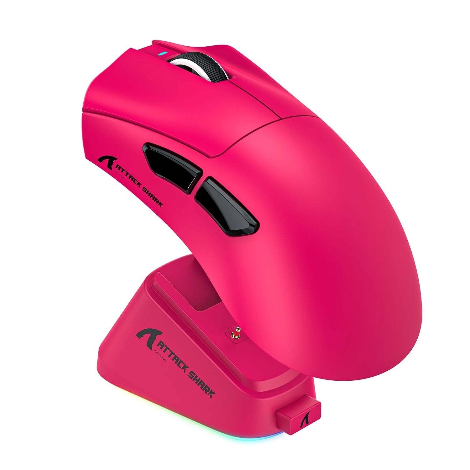 Mouse Gamer Ultra-Leve ATTACK SHARK V3PRO com Base de Carregamento, Conexão Sem Fio 2.4G/Bluetooth/Com Fio, 25000DPI, Taxa de Polling de 1000hz