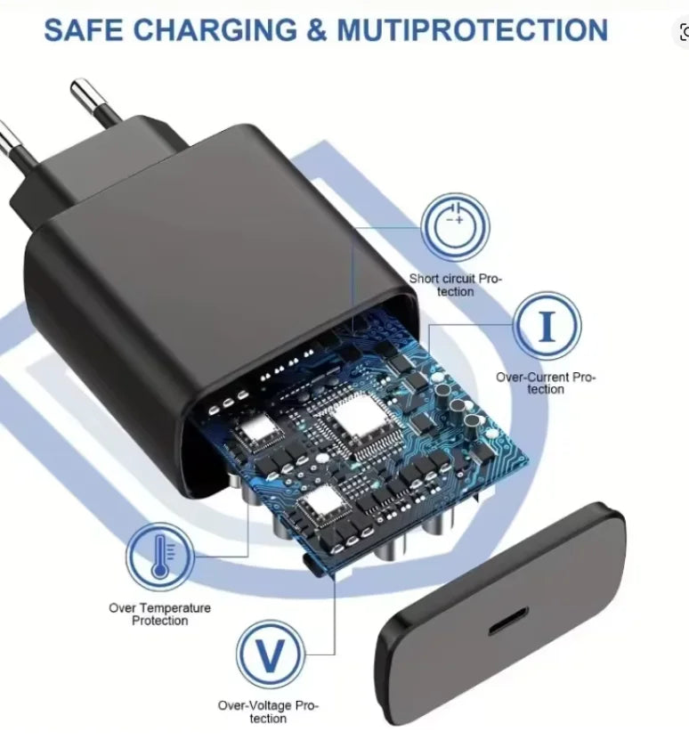 Carregador Tipo C 65W Carregador Rápido Quick Charge 3.0 Adaptador de Telefone Tipo C Carregador Rápido de Parede