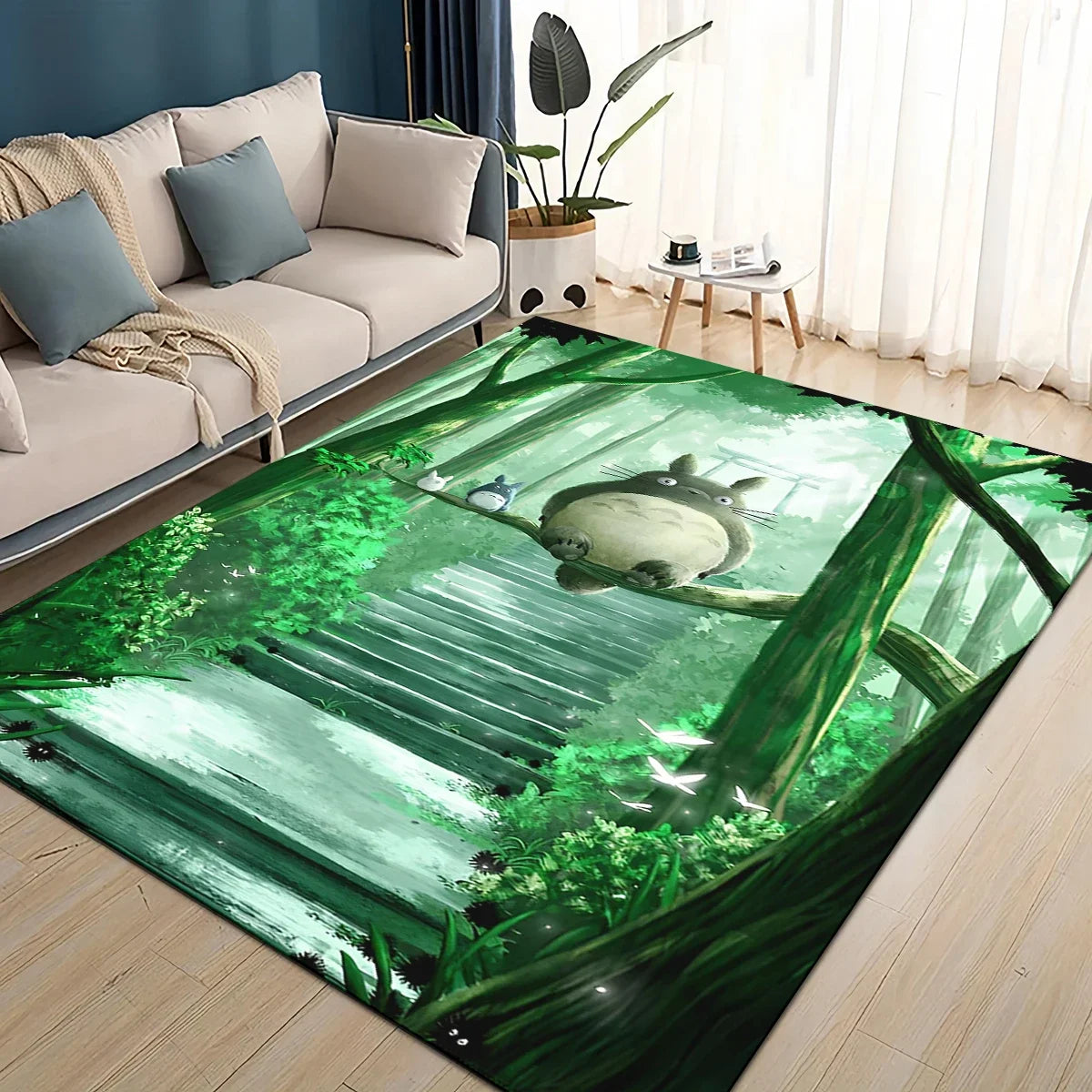 Tapete 3D T-Totoros para Sala de Estar, Quarto Infantil, Sofá, Decoração, Tapete Antiderrapante para Brincadeiras das Crianças