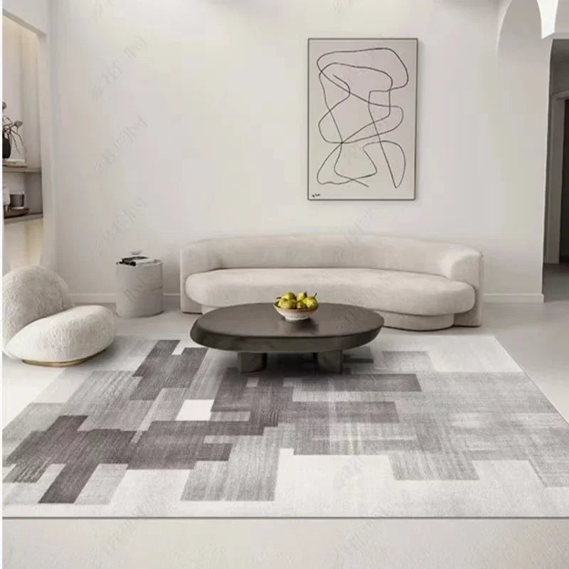Moderno simples sala de estar decoração tapete grande área macia lounge tapete cinza nórdico para o quarto lavável anti-deslizamento tapete