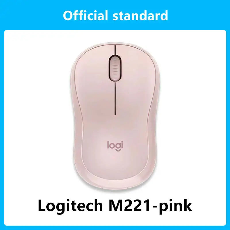 Logitech M221 Mouse sem fio com som leve, laptop, computador desktop, escritório, casa, pequeno, silencioso, portátil
