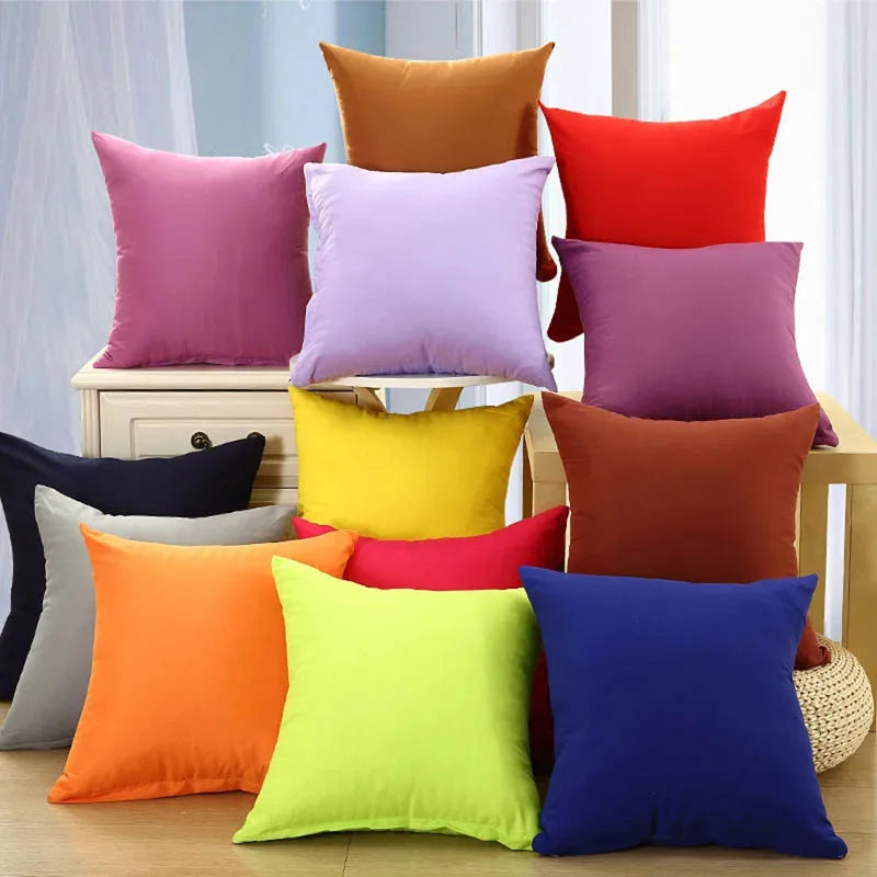 Doce cor capa de almofada simples cor sólida lance fronha para sofá casa decorativa fronha doce colorido capa de almofada