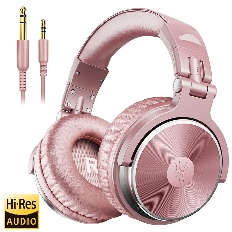 Oneodio fone de ouvido com fio com microfone, Pro 10/30/50 headphone profissional studio DJ, over ear HiFi monitor headset com Hi-Res áudio, Para o PC Telefónico