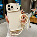 Capa de Celular para iPhone 17 16 15 14 13 12 11 Pro Xs Max 7 8 Plus 16e 17e com Alça Ajustável Transversal e Cordão, Capa Macia