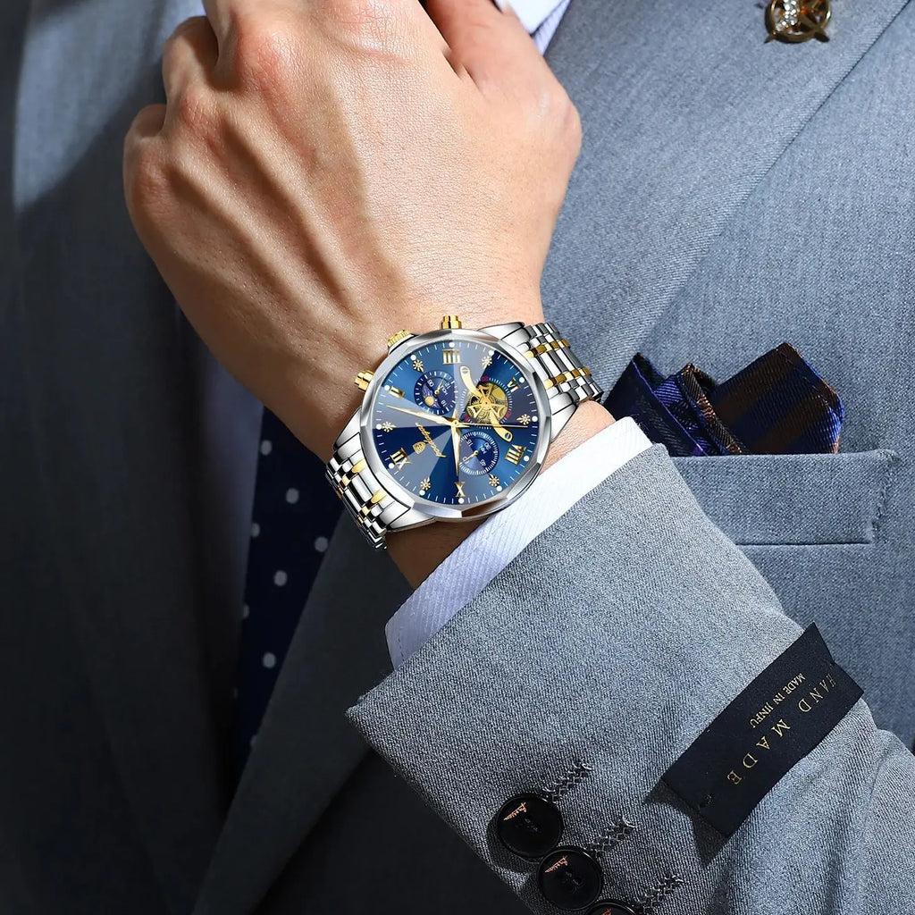 Poedagar luxo relógio masculino topo original à prova dwaterproof água luminosa cronógrafo homem relógio de pulso aço inoxidável quartzo relógios masculinos reloj