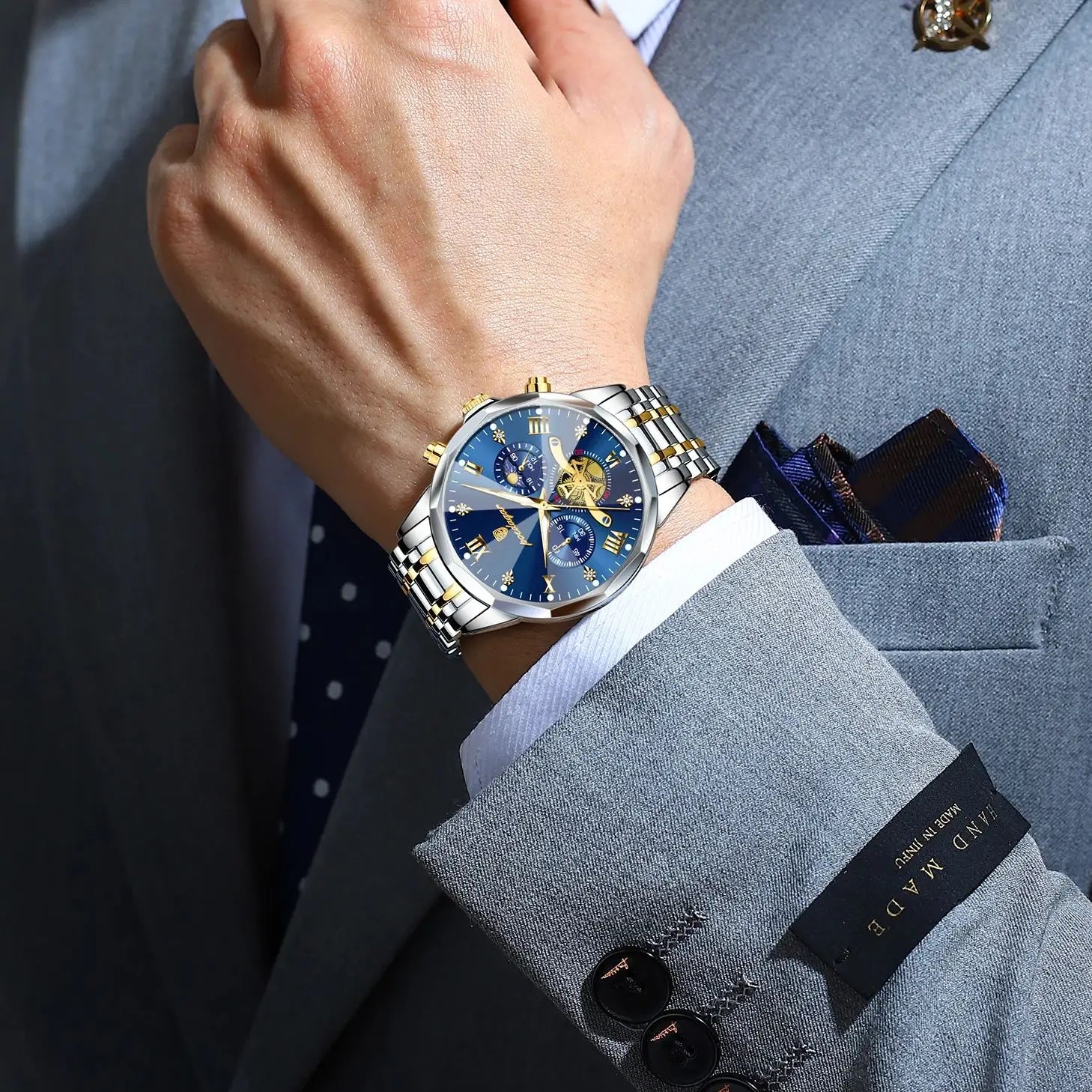 Poedagar luxo relógio masculino topo original à prova dwaterproof água luminosa cronógrafo homem relógio de pulso aço inoxidável quartzo relógios masculinos reloj