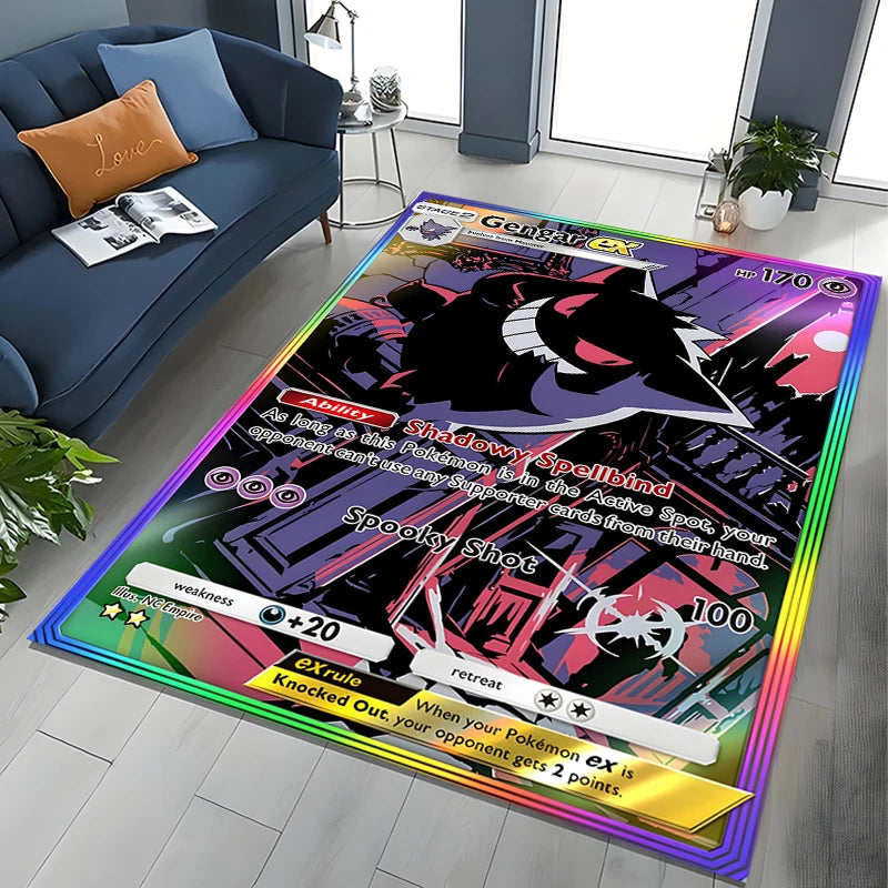 Tapete de Área Potdemiel Pokémon Gengar para Sala de Estar, Decoração de Casa, Tapete de Chão para Engatinhar Infantil e Tapete de Jogo para Sala de Estar