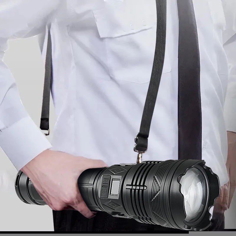 Lanterna Ultra Poderosa 99000000LM 10000W Recarregável LED Tática Super Brilhante para Aventura ao Ar Livre Pesca Camping,lanterna alta potencia,lanterna tática,zoomável lanterna Lanterna grande à prova d'água