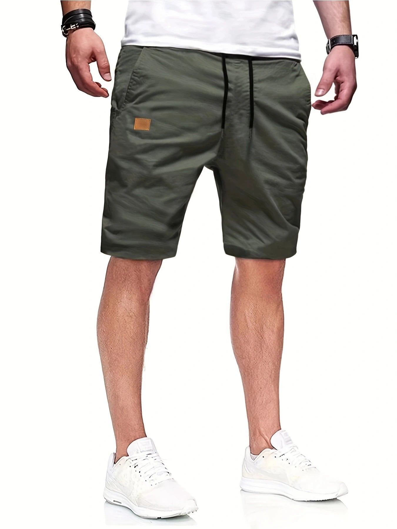 Novo verão masculino casual curto, bermuda, fitness jogging curto, vintage cintura elástica shorts de carga