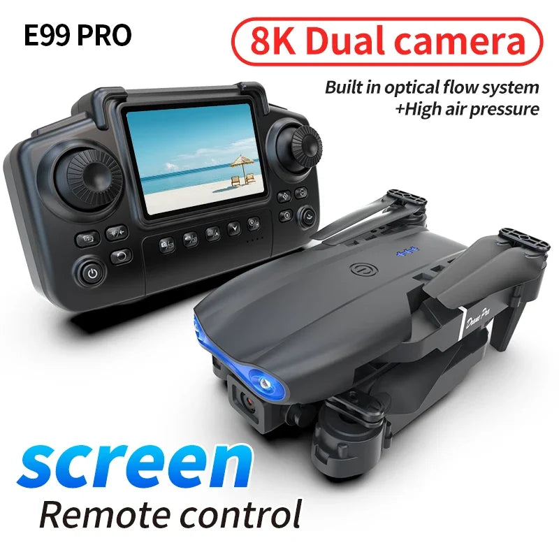 E99 Pro Drone com câmera HD 8K Controle Remoto Quadcopter Aeronave de Quatro Eixos Altitude Hold GPS Brinquedo Voador para Fotografia Aérea