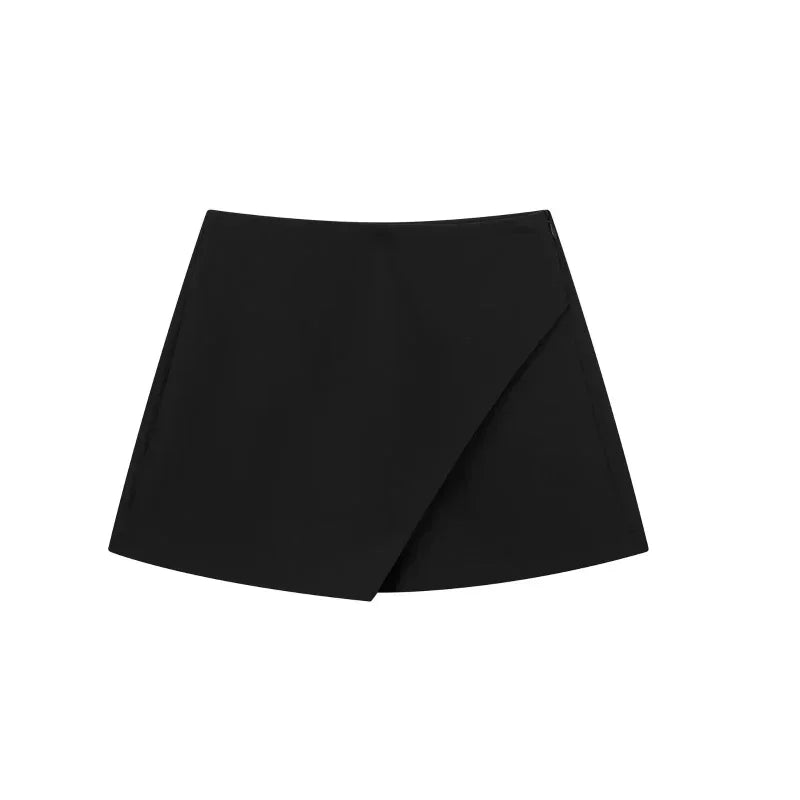 Hxao skort para mulher de cintura alta branco preto saia calças mulher verão 2024 assimétrico cáqui saia shorts casual feminino skort