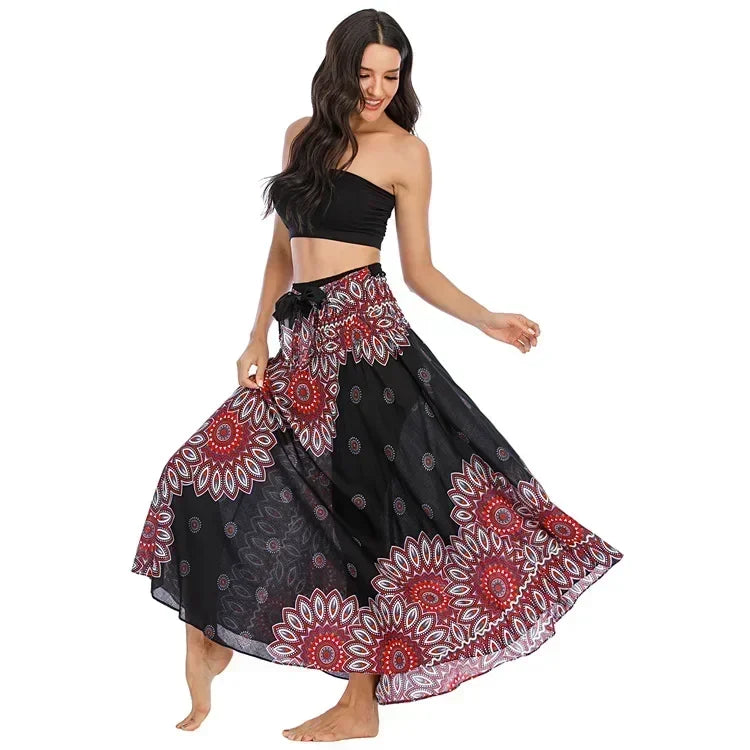 Sexy verão longo boho inferior saia feminina vintage casual ropa mujer faldas solta moda y2k maxi saias roupas femininas saia jupe