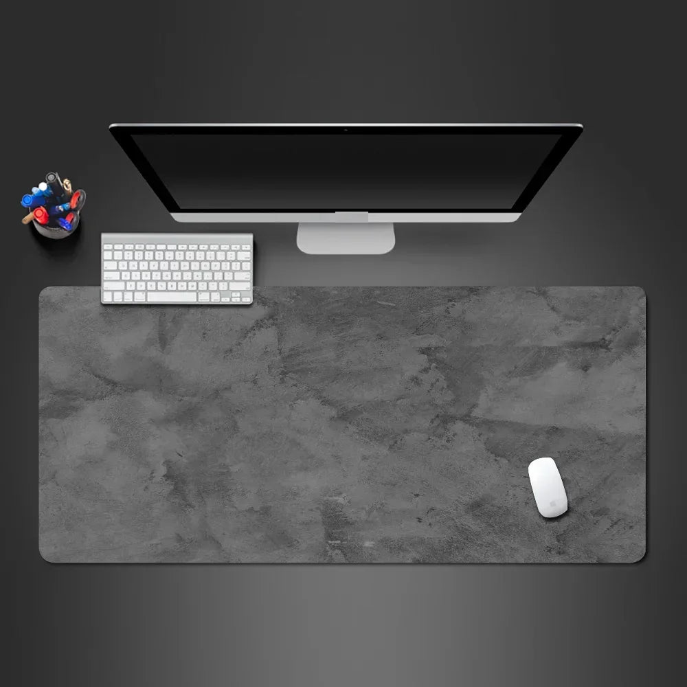 Tapete de mouse cinza grande/pequeno overlocked mousepad xxl teclado de mesa almofada de mesa série cinza tapete de mesa de jogo acessórios de computador