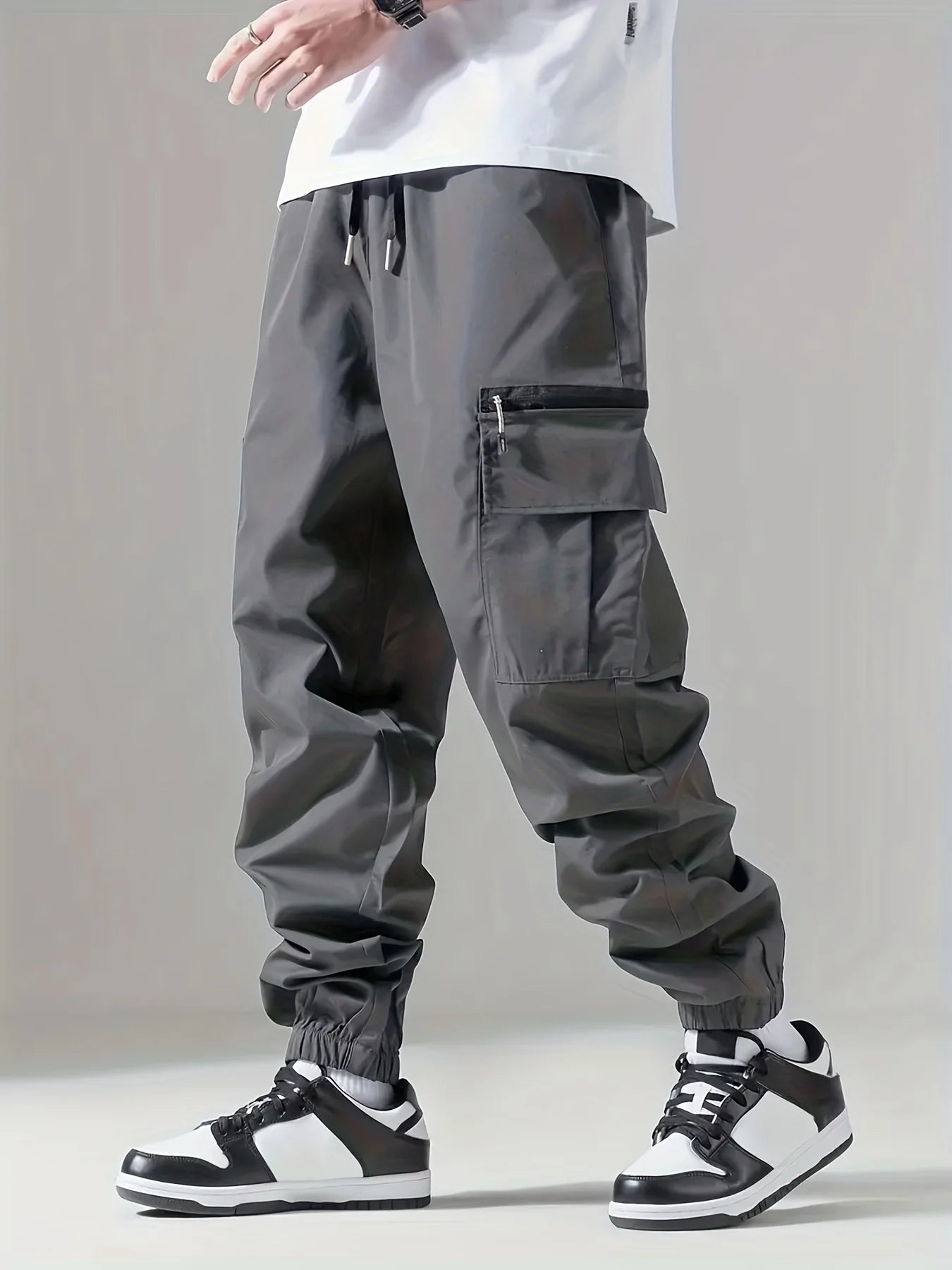 Calça cargo multibolso masculina, calça fina, confortável e respirável, casual ao ar livre, veste, ciclismo, 004