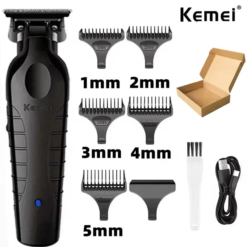 Kemei máquina de cortar cabelo Km-1071 Km-2299 Km-2024 ubs recarregável sem fio aparador de barba poderosa máquina de cortar cabelo elétrica para homem
