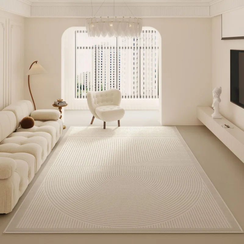 Luxo minimalista sala de estar tapete cor creme grande área para sofá quarto decoração casa